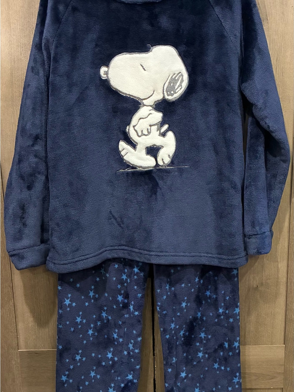 Anybody Navy and White Snoopy Fleece Pajama Set